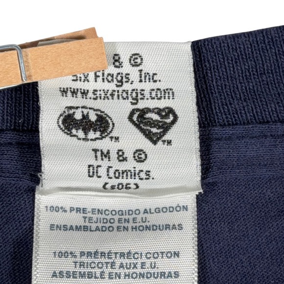 Vintage Superman Shirt Adult LARGE Blue Tower of Power Six Flags Theme Park Y2K - Picture 4 of 6